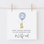 Personalised Winnie The Pooh Nephew 3rd Birthday Card Blue Balloon *Age Options, thumbnail 3 of 3