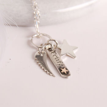 Personalised Memorial Name Tag And Charm Pendant, 2 of 3