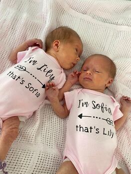 Personalised Twin Baby Gift Set | Matching Twin Clothes, 6 of 12