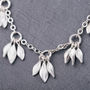 Sterling Silver Multi Leaf Necklace, thumbnail 2 of 4