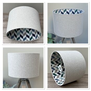 Phoenix Blue Deluxe Geometric Patterned Lampshades, 8 of 10