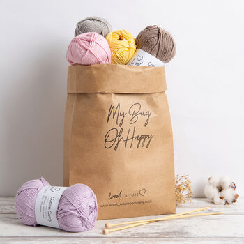 Personalised Toiletry Bag Easy Knitting Kit, 6 of 7