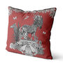 Tropical Zebra Cushion In Red, thumbnail 3 of 7