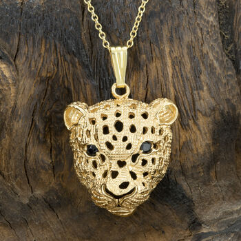 Silver And Sapphire Leopard Pendant, 3 of 5