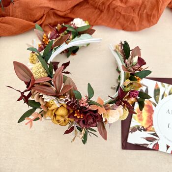 Autumnal Flower Crown Bridal Headband, 4 of 10