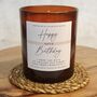 40th Birthday Personalised Amber Glass Candle Gift, thumbnail 1 of 5