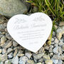 Personalised Floral Engraved Resin Heart Grave Marker – Weatherproof Garden Memorial, thumbnail 1 of 4