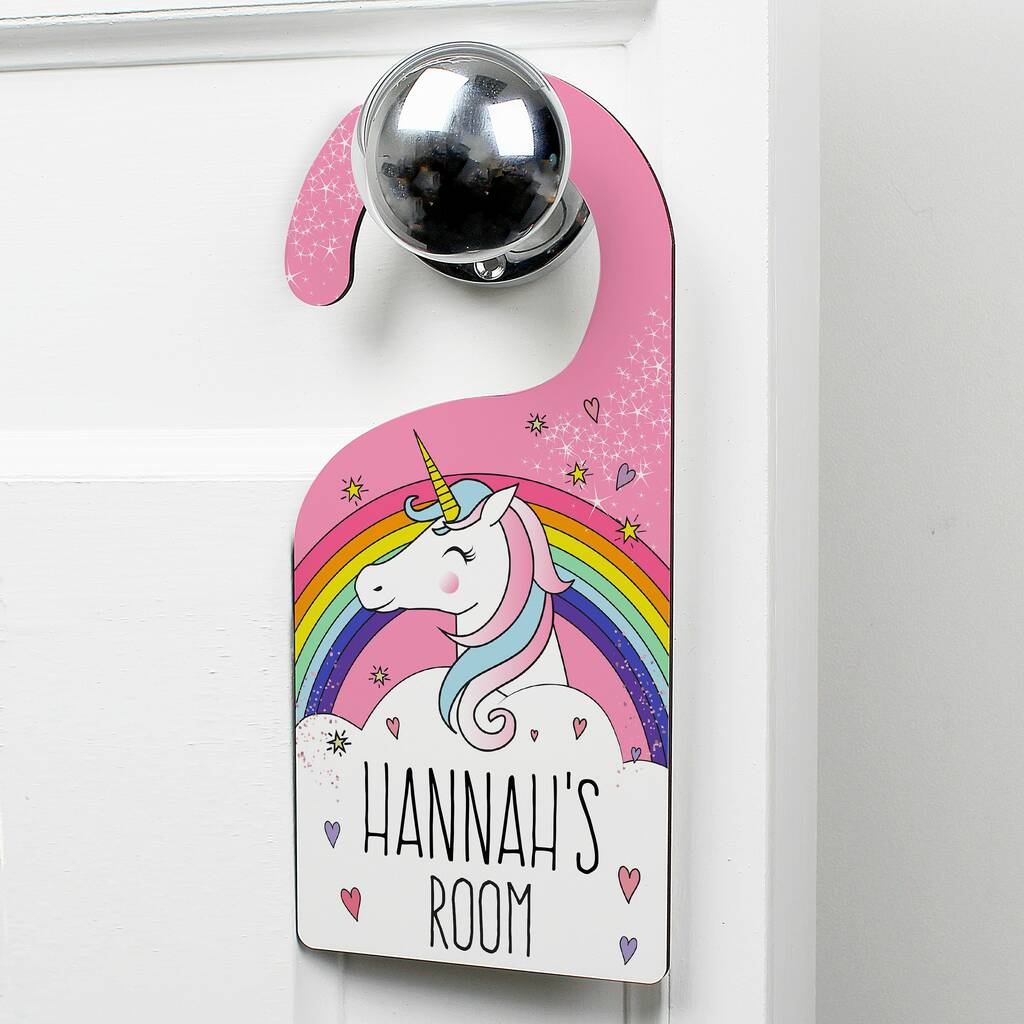 Personalised Unicorn Bedroom Door Sign By Sassy Bloom As Seen On TV   Original Personalised Unicorn Bedroom Door Sign 