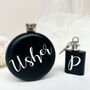 Groomsmen Party Hip Flask And Key Ring Gift Set, thumbnail 4 of 7