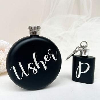 Groomsmen Party Hip Flask And Key Ring Gift Set, 4 of 7