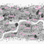 Literary Central London Map Screenprint, thumbnail 2 of 3