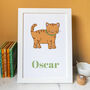 Personalised Children's Cat Print With Optional Frame, thumbnail 2 of 3
