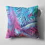 Purple And Blue Cushion Cover With Tropical Leaves, thumbnail 5 of 7