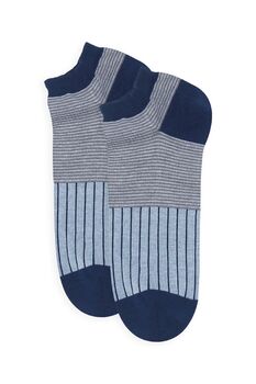 Oxford Stripe Blue/Burgundy Men's Trainer Socks Bundle, 5 of 7