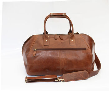 Woman's Small Leather Travel Holdall Bag, 5 of 12