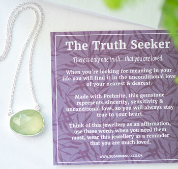 Prehinite Gemstone Necklace For Truth, 3 of 6
