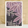Japanese Leaf Purple Pattern Print, thumbnail 2 of 3