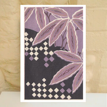 Japanese Leaf Purple Pattern Print, 2 of 3