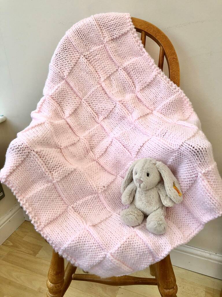 Hand-knitted baby blanket