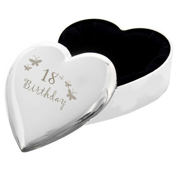 18th Birthday Butterflies Heart Trinket Box, 2 of 2