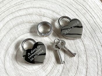 Personalised Wedding Day Heart Padlock Gift, 4 of 6