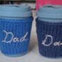 Hand Embroidered 'Dad' Travel Mug Cosy, thumbnail 2 of 2