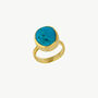 Gold Turquoise Signet Ring, thumbnail 2 of 8