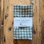 Sea Green Check Linen Tea Towel, thumbnail 1 of 3
