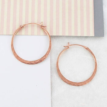 Battered Small Gold Plated Silver Hoop Earrings, 4 of 8