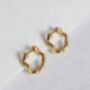 18 K Gold Plated Wave Huggie Hoop Earrings, thumbnail 1 of 10