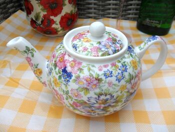 Two Cup Teapot In Mille Flleure Design, 2 of 12