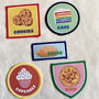 Personalised Kids Apron And Iron On Achievement Patches, thumbnail 2 of 4