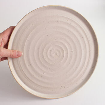 Off White Ceramic Dinner Plate Stone, 3 of 6