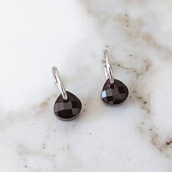 Garnet Teardrop January Birthstone Earrings, Silver, 3 of 6