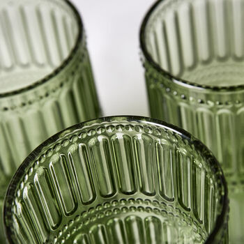 Merida Embossed Green Highball Glass, 3 of 4