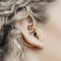 Round Geometric Gold Plated Silver Hoop Earrings, thumbnail 1 of 10