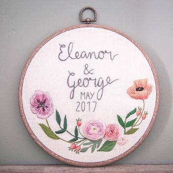 Personalised Hand Embroidered Celebration Hoop, 5 of 7