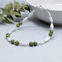 Jade Bracelet With Mother Of Pearl, Sterling Silver Or 14ct Gold Fill, thumbnail 1 of 2