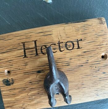 Personalised Barrel Stave Dog Lead Hook, 3 of 5