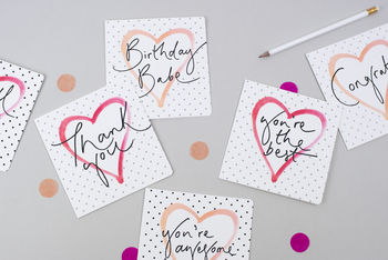 'Birthday Babe' Polka Dot Heart Card, 2 of 2