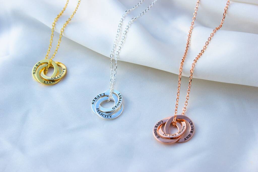 Mother's Day Personalised Silver Ring Necklaces, 1 of 6