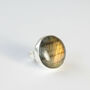Labradorite Round Gemstone Ring Set In Sterling Silver, thumbnail 1 of 6