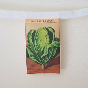 French Vegetable Seed Packet Fabric Bunting, 4 of 9