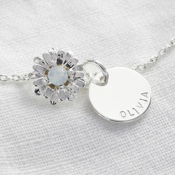 Personalised Crystal Daisy Charm Bracelet, 7 of 8