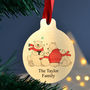 Personalised Silver Or Gold Metal Bear Christmas Bauble, thumbnail 1 of 2