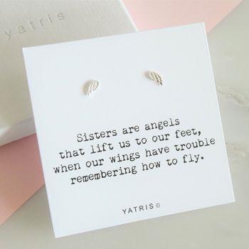 Sisters Are Angels Wing Earrings Gift, 2 of 6