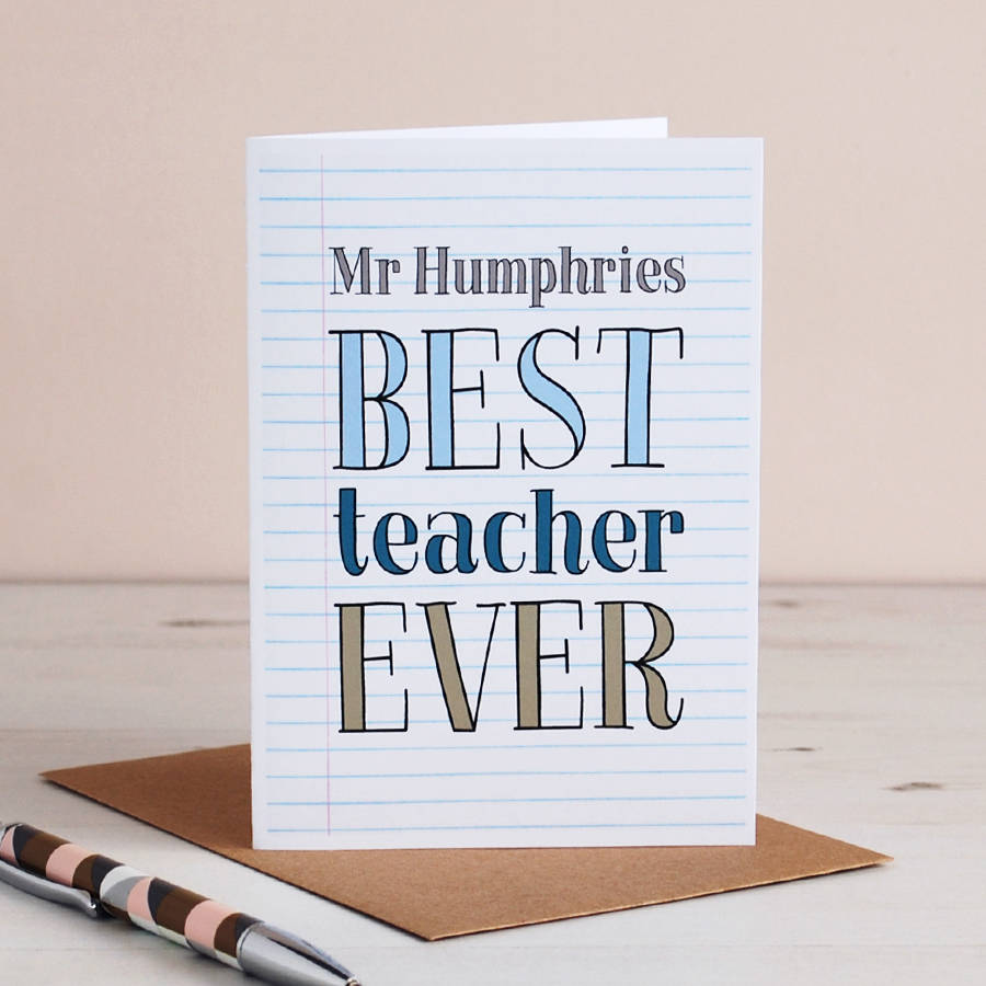 best teacher ever personalised card by cloud 9 design ...