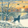 Labrador Riverbank Dog Walking Christmas Card, thumbnail 2 of 11
