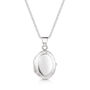 Italian Engraved Border Oval Locket – Silver, thumbnail 1 of 6