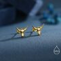 Sterling Silver Tiny Bull Head Stud Earrings, thumbnail 6 of 11
